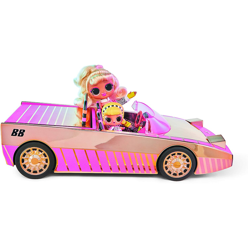 LOL Surprise Car Pool Coupe with Exclusive Doll, and Dance Floor - Toy Car Playset with Black Light Headlight and Play Set Accessories