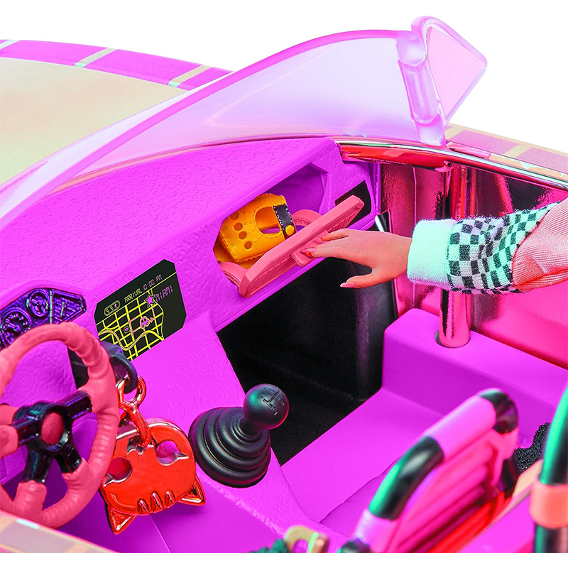 LOL Surprise Car Pool Coupe with Exclusive Doll, and Dance Floor - Toy Car Playset with Black Light Headlight and Play Set Accessories