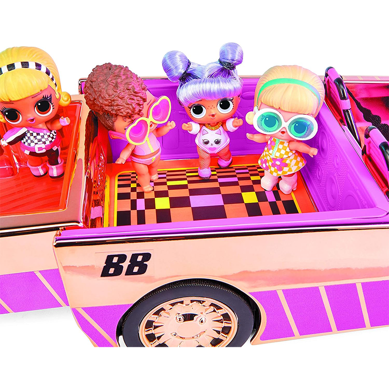 LOL Surprise Car Pool Coupe with Exclusive Doll, and Dance Floor - Toy Car Playset with Black Light Headlight and Play Set Accessories