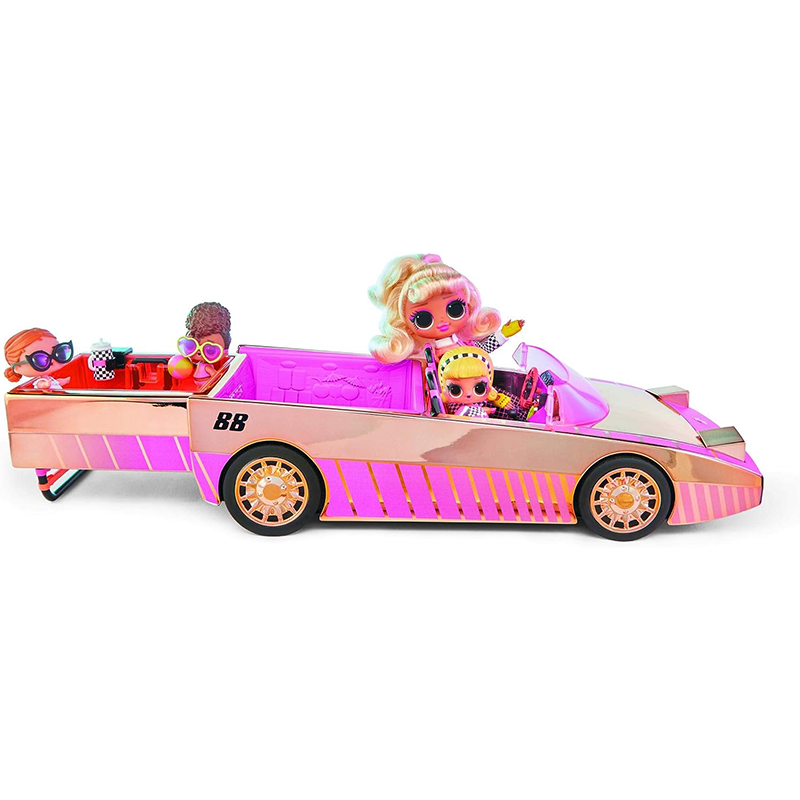 LOL Surprise Car Pool Coupe with Exclusive Doll, and Dance Floor - Toy Car Playset with Black Light Headlight and Play Set Accessories