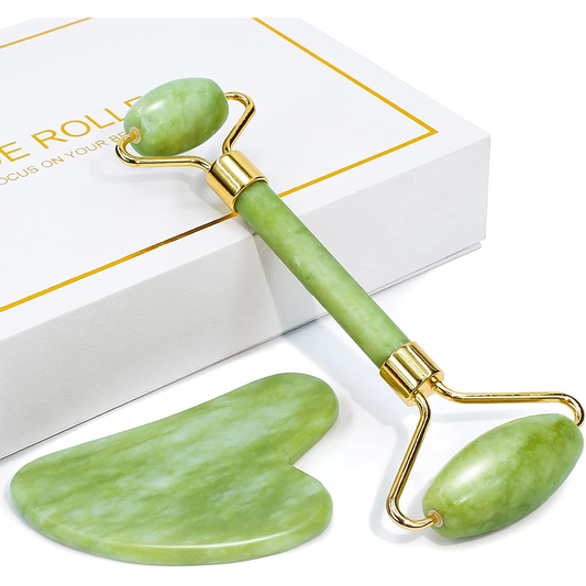 Jade Roller & Facial Set, Massage Tools for Your face and Body Treatment