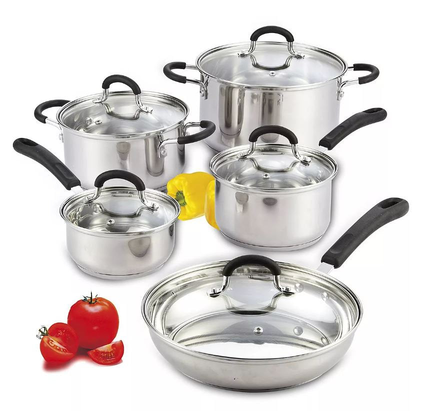 10-Piece Stainless Steel Cookware Set