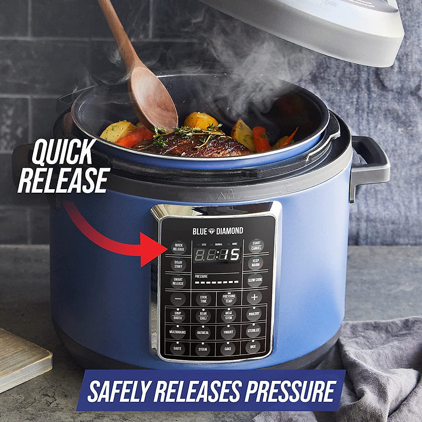 Blue Diamond Ceramic Nonstick, 16-in-1 6QT Electric Pressure Cooker