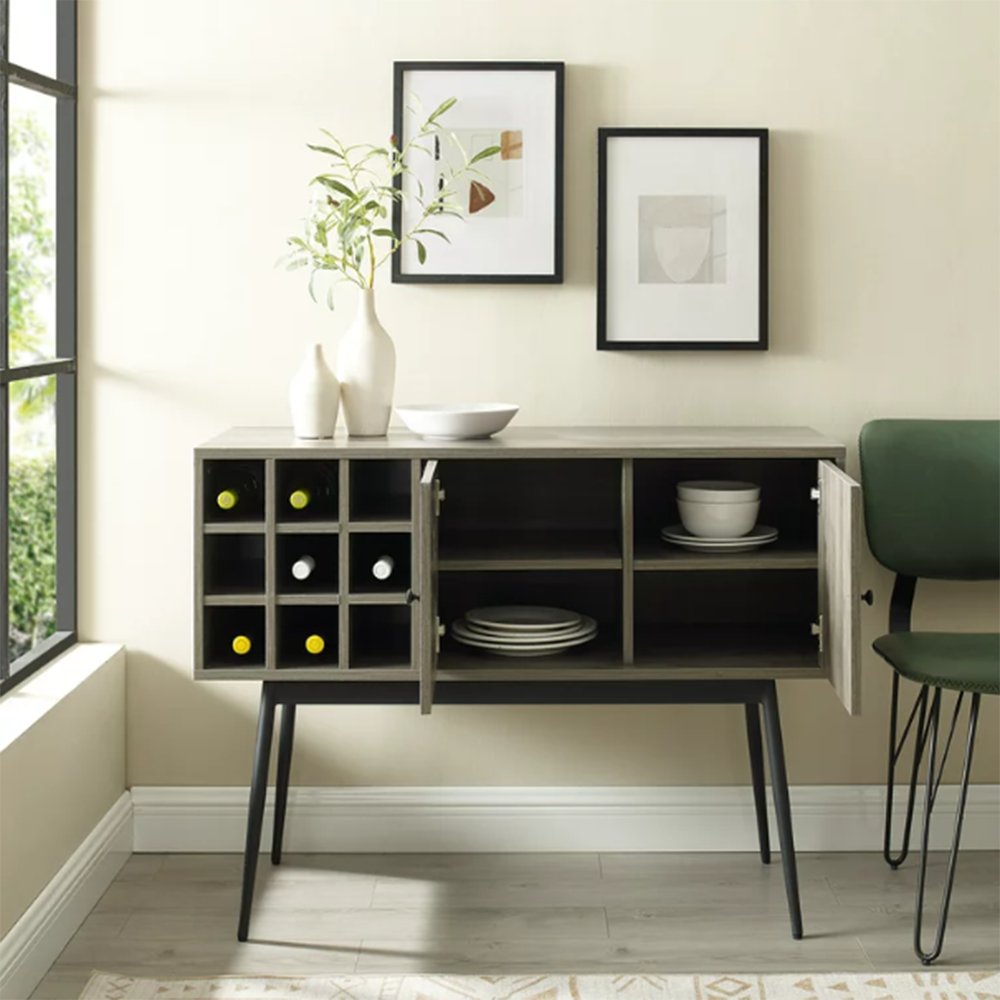 Lisle State Modern Bar Cabinet with Wine Storage