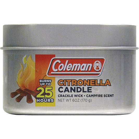 Coleman Scented Outdoor Citronella Candle with Wooden Crackle Wick - 6 oz