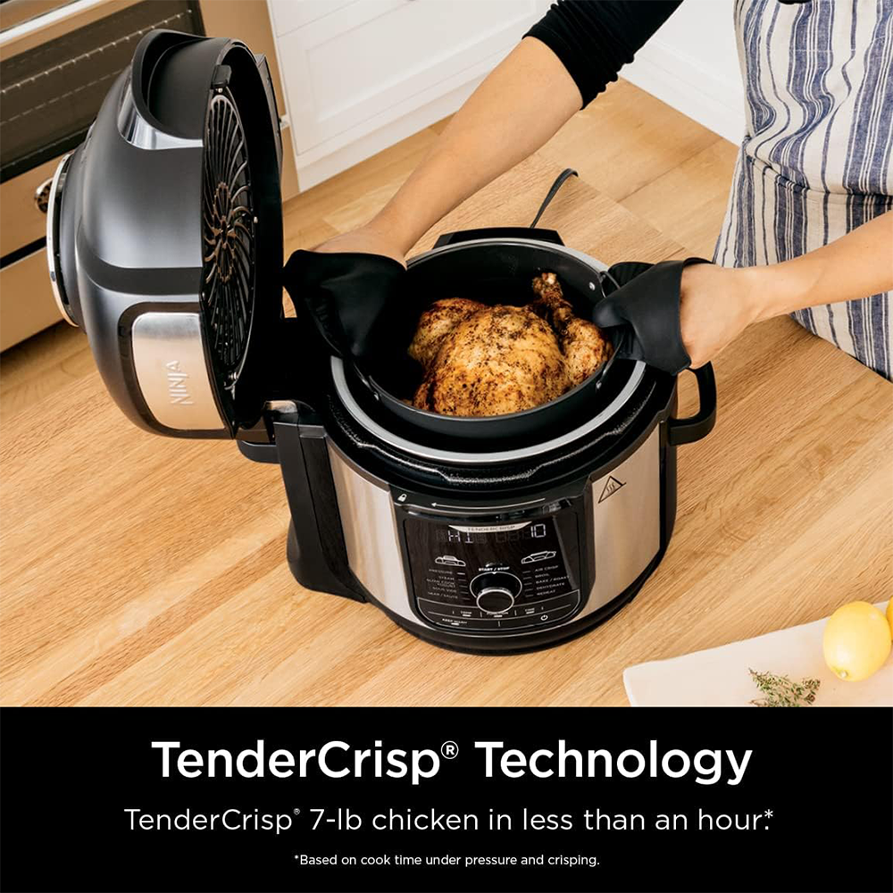 Ninja FD401 Foodi 12-in-1 Deluxe XL 8 qt. Pressure Cooker & Air Fryer that Steams, Slow Cooks, Sears, Sautés, Dehydrates & More, with 5 qt. Crisper Basket, Deluxe Reversible Rack & Recipe Book