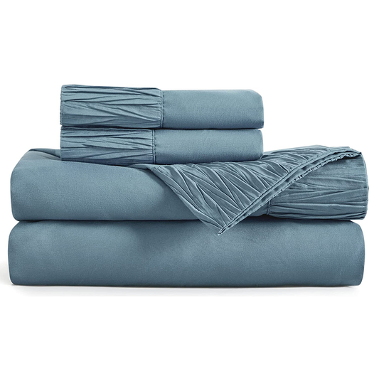 Bedsure Soft 1800 Thread 4 Pieces Hotel Luxury Mineral Blue Sheets