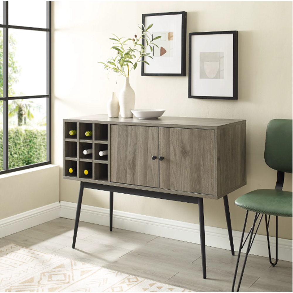 Lisle State Modern Bar Cabinet with Wine Storage