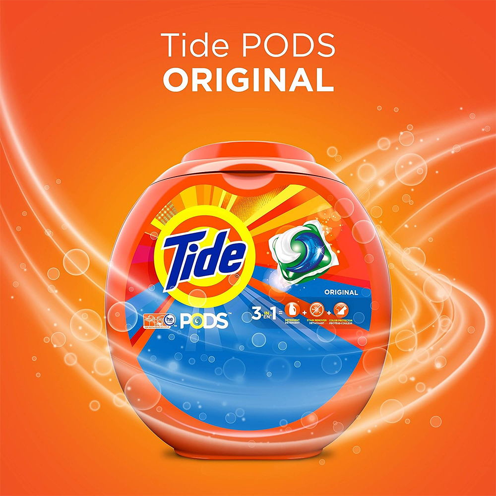 Tide PODS Liquid Laundry Detergent Soap Pacs, HE Compatible, 42 Count, Powerful 3-in-1 Clean in one Step, Original Scent