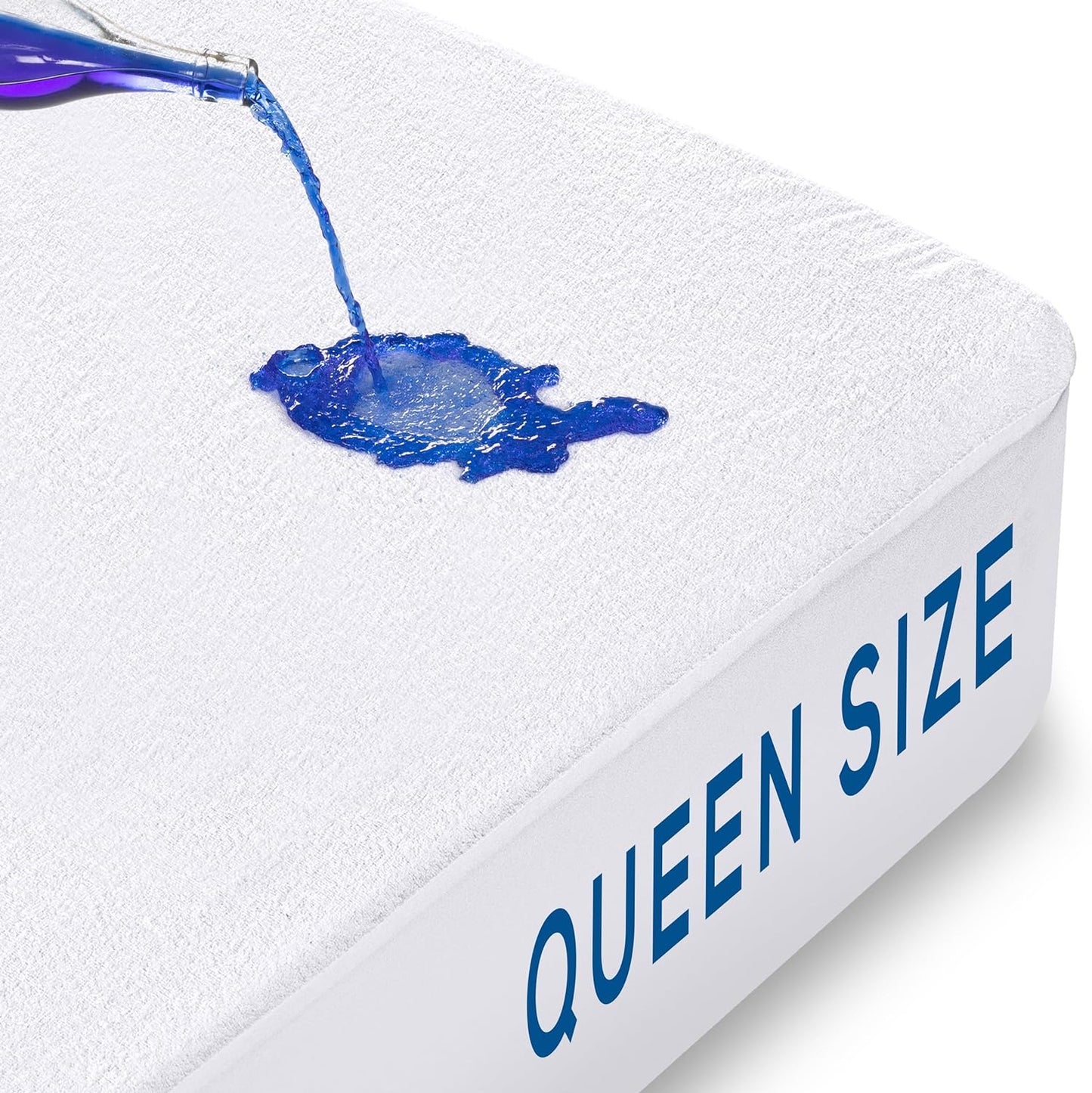 Utopia Bedding Waterproof Mattress Protector Queen Size, Premium Terry Mattress Cover 200 GSM, Breathable, Fitted Style with Stretchable Pockets (White)